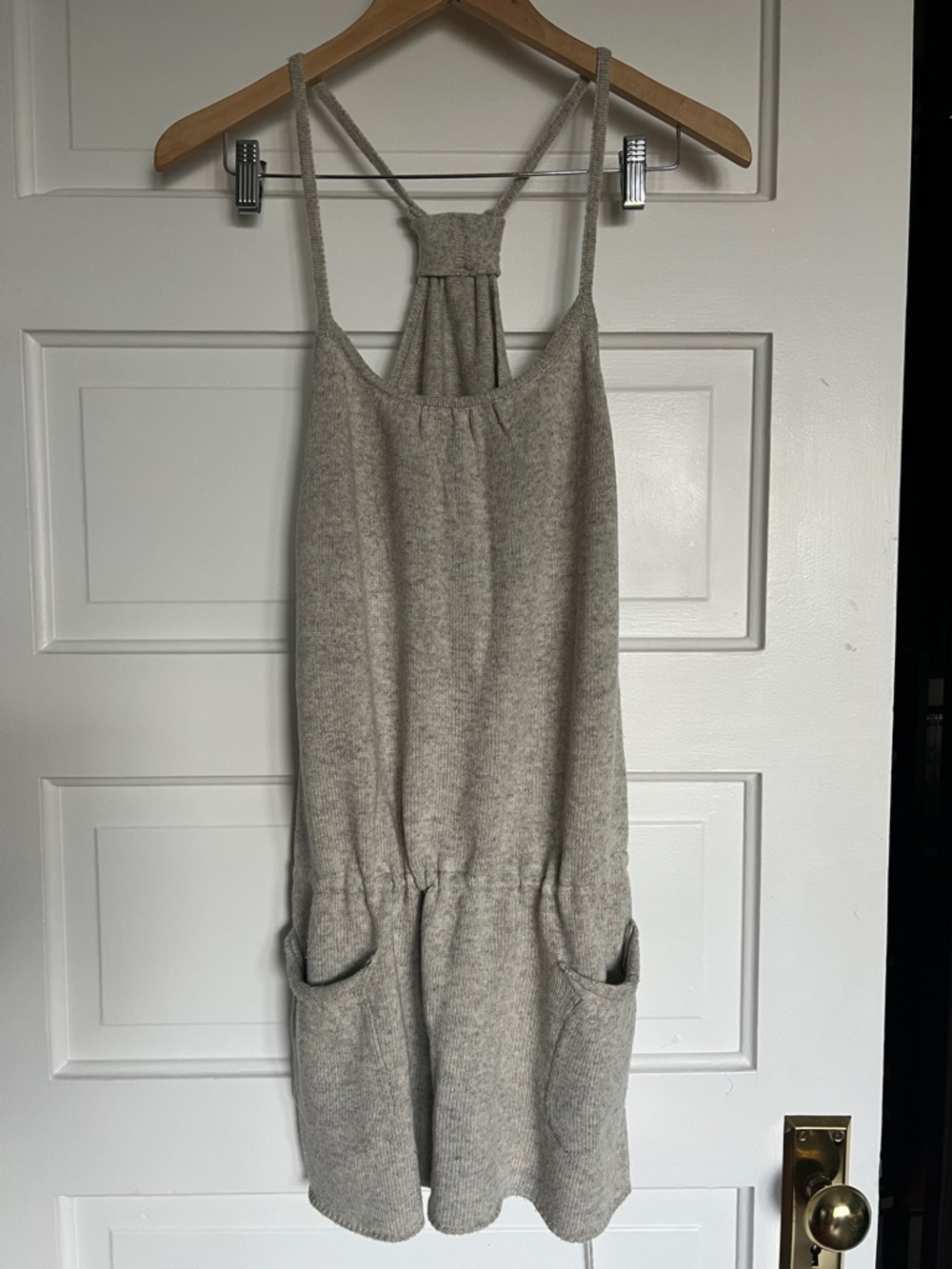 Anthropologie Women’s Sleeveless Knit Tunic Dress in Light Heather Gray